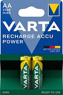 Varta Rechargeable Accu Ready2Use AA Micro 2100 mAh Ni-Mh batterij (oplaadbaar zonder geheugeneffect, direct klaar voor gebruik) AA 2-pack Mignon AA meerkleurig