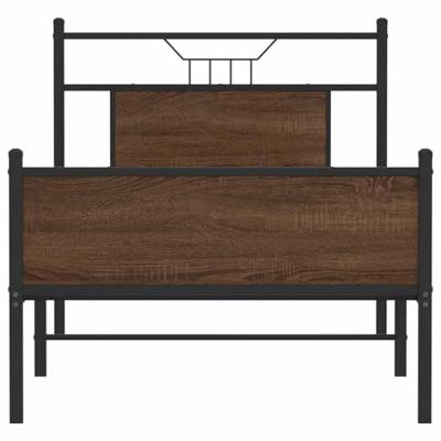 Bedframe zonder matras bewerkt hout bruin eikenkleur 90x200 cm