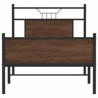 Bedframe zonder matras bewerkt hout bruin eikenkleur 90x200 cm - thumbnail