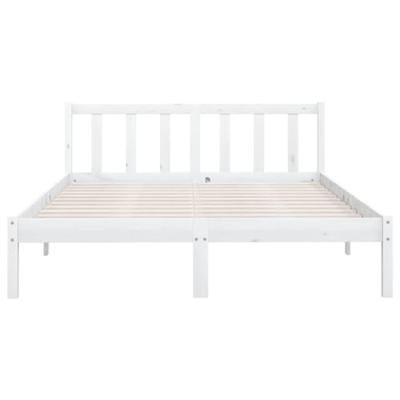 Bedframe massief grenenhout wit 140x190 cm