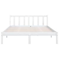 Bedframe massief grenenhout wit 140x190 cm - thumbnail