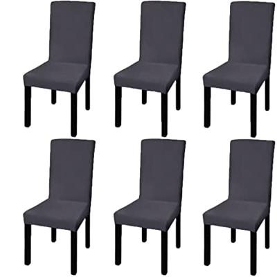 VidaXL Stoelhoezen 6 st stretch recht antracietkleurig