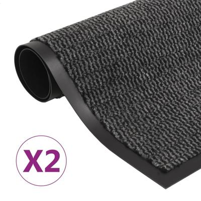Droogloopmatten 2 st rechthoekig getuft 80x120 cm antraciet