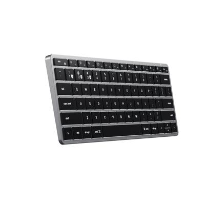 Satechi Slim X1 Mini Toetsenbord Bluetooth QWERTZ, Duits Antraciet Multimediatoetsen, Verlicht