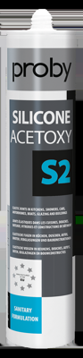 Proby Silicone Acetoxy S2 | 280 ml | Zwart (12 stuks) - 12002441
