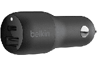 BOOST CHARGE - Stroomadapter voor auto - 32 Watt - Fast Charge - 2 uitgangsaansluitingen (USB, USB-C) - zwart - thumbnail