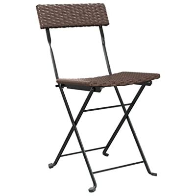 3-delige Bistroset inklapbaar poly rattan bruin - thumbnail