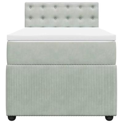 Boxspring met matras fluweel lichtgrijs 90x190 cm