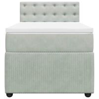 Boxspring met matras fluweel lichtgrijs 90x190 cm - thumbnail