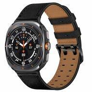 Leren band met twin gesp - Zwart - Samsung Galaxy Watch 8 Classic - 46mm - thumbnail