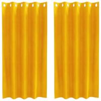 VidaXL Verduisterende gordijnen 2 pcs mosterdgeel 140 x 175 cm fluweel - thumbnail