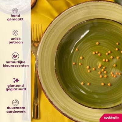 Cookinglife Dinerborden Delice Groen ø 26,5 cm - 6 stuks