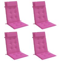 Stoelkussens 4 st hoge rug oxford stof roze - thumbnail