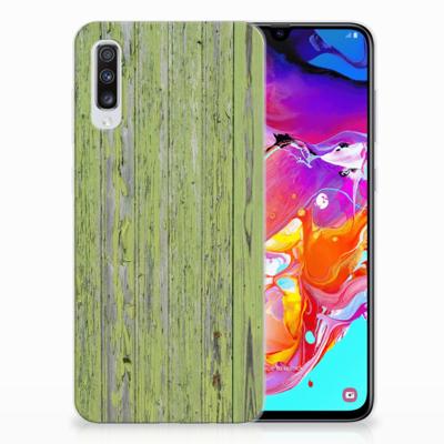Samsung Galaxy A70 | Bumper Hoesje | Green Wood