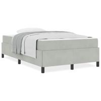 Bedframe met matras Wit en lichtgrijs 120 x 190 cm Fluweel - thumbnail