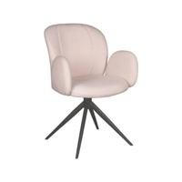 LABEL51 Eetkamerstoel Kimball - Naturel - Boucle - Zwart Metalen Frame - thumbnail