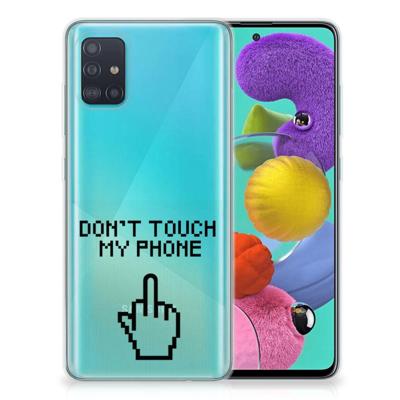 Samsung Galaxy A51 Silicone-hoesje Finger Don't Touch My Phone Samsung Galaxy A51 Silicone-hoesje Finger Don't Touch My Phone