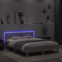 Bedframe met hoofdeinde en LED grijs sonoma eiken 140x200 cm - thumbnail