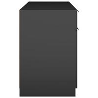 Bureau 100x50x75 cm bewerkt hout zwart - thumbnail