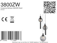 Steinhauer Hanglamp bollique Ø 60 cm 5 lichts 3800 zwart - thumbnail