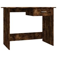 Bureau 100x50x76 cm bewerkt hout gerookt eikenkleurig - thumbnail