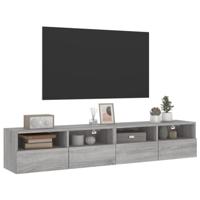 Tv-wandmeubels 2 st 80x30x30 cm bewerkt hout grijs sonoma eiken - thumbnail