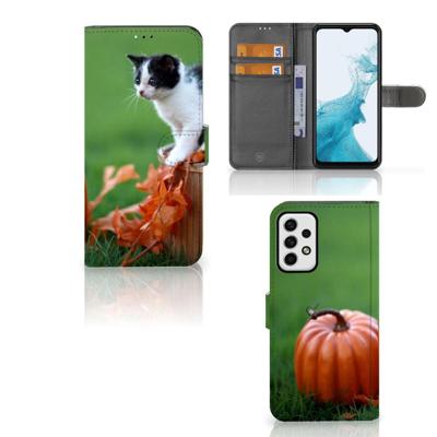 Samsung Galaxy A23 | Telefoonhoesje | Met pasjeshouder | Kitten Samsung Galaxy A23 | Telefoonhoesje | Met pasjeshouder | Kitten