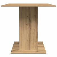 Eettafel 80x80x75 cm bewerkt hout artisanaal eikenkleurig - thumbnail