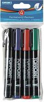 Toppoint permanent markers 4 stuks - thumbnail