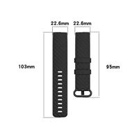 Fitbit Charge 3 & 4 siliconen diamant pattern bandje - Maat: Large - Champagne goud - thumbnail