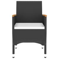 3-delige Tuinset poly rattan zwart - thumbnail