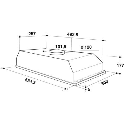 Whirlpool WCT 64 FLY X Afzuigkap geïntegreerd Grijs