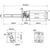Sol Expert 96442 Micro-transmissie G 53M met draadstang, Metalen tandwielen 1:53 50 - 450 omw/min - thumbnail