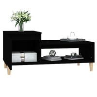 Salontafel 100x50x45 cm bewerkt hout zwart - thumbnail