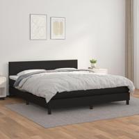Boxspring met matras kunstleer zwart 160x200 cm - thumbnail