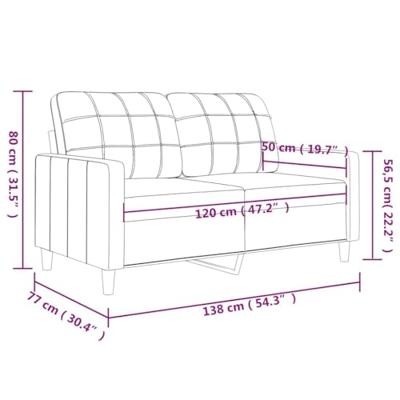 Tweezitsbank 120 cm stof taupe