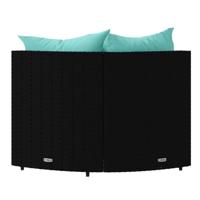 Tuinhoekbanken met kussens 2 st poly rattan zwart - thumbnail