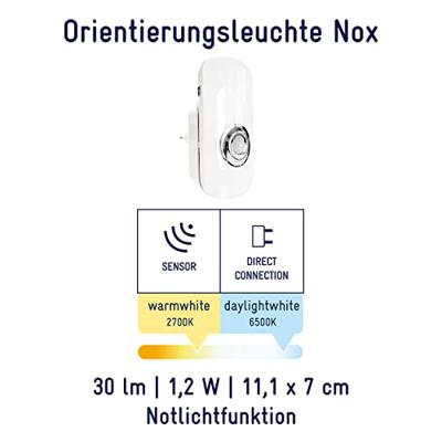 Müller-Licht Nox 27700013 LED-nachtlamp met bewegingsmelder Rechthoekig LED Warmwit Wit - thumbnail