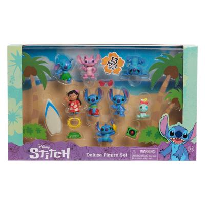 Beeldjes en accessoires - LICENTIE / STITCH - Deluxe boxset - 13 beeldjes en accessoires, Stitch in 5 poses, surfplank