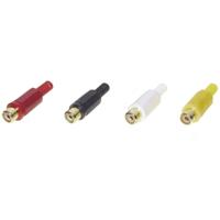 TRU Components 1601053 RCA-connector koppeling, recht aantal polen (num): 2 Mono Rood, Zwart, Gel - thumbnail