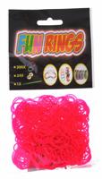 TOM loombandjes Fun Rings meisjes rubber donkerroze 325 delig - thumbnail