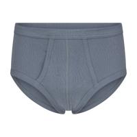 2-pak heren slips met gulp antraciet - Grijze katoenen heren onderbroeken met sluiting - thumbnail