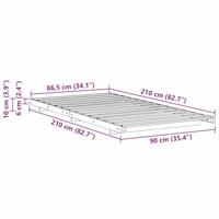 Bedframe Wasbruin 90 x 210 cm Massief grenenhout - thumbnail