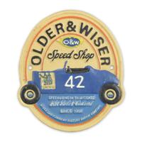 Gietijzeren "older & wiser speed shop" plaquette - thumbnail