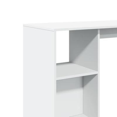 Bartafel met schap 124x46x103,5 cm bewerkt hout wit