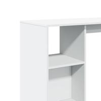 Bartafel met schap 124x46x103,5 cm bewerkt hout wit - thumbnail