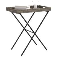 Dienbladtafel inklapbaar 65x40x75 cm poly rattan grijs - thumbnail