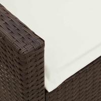 Tuinbank 5-zits met kussens poly rattan bruin - thumbnail