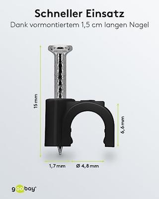 Goobay Kabelclip 5mm rond zwart box(100) - 4113230