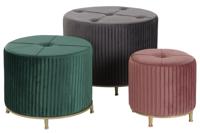 Voetensteun DKD Home Decor Fluweel 60 x 60 x 45 cm Hout MDF - thumbnail